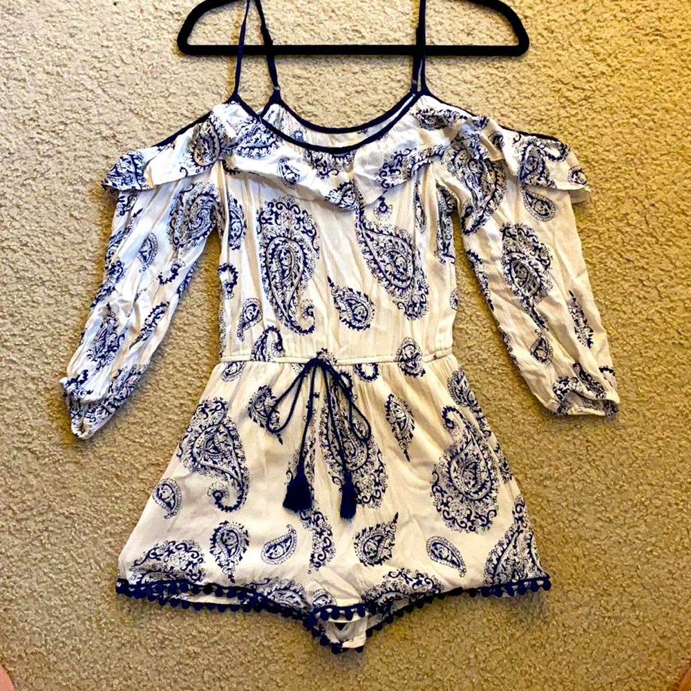 Blue & White Romper